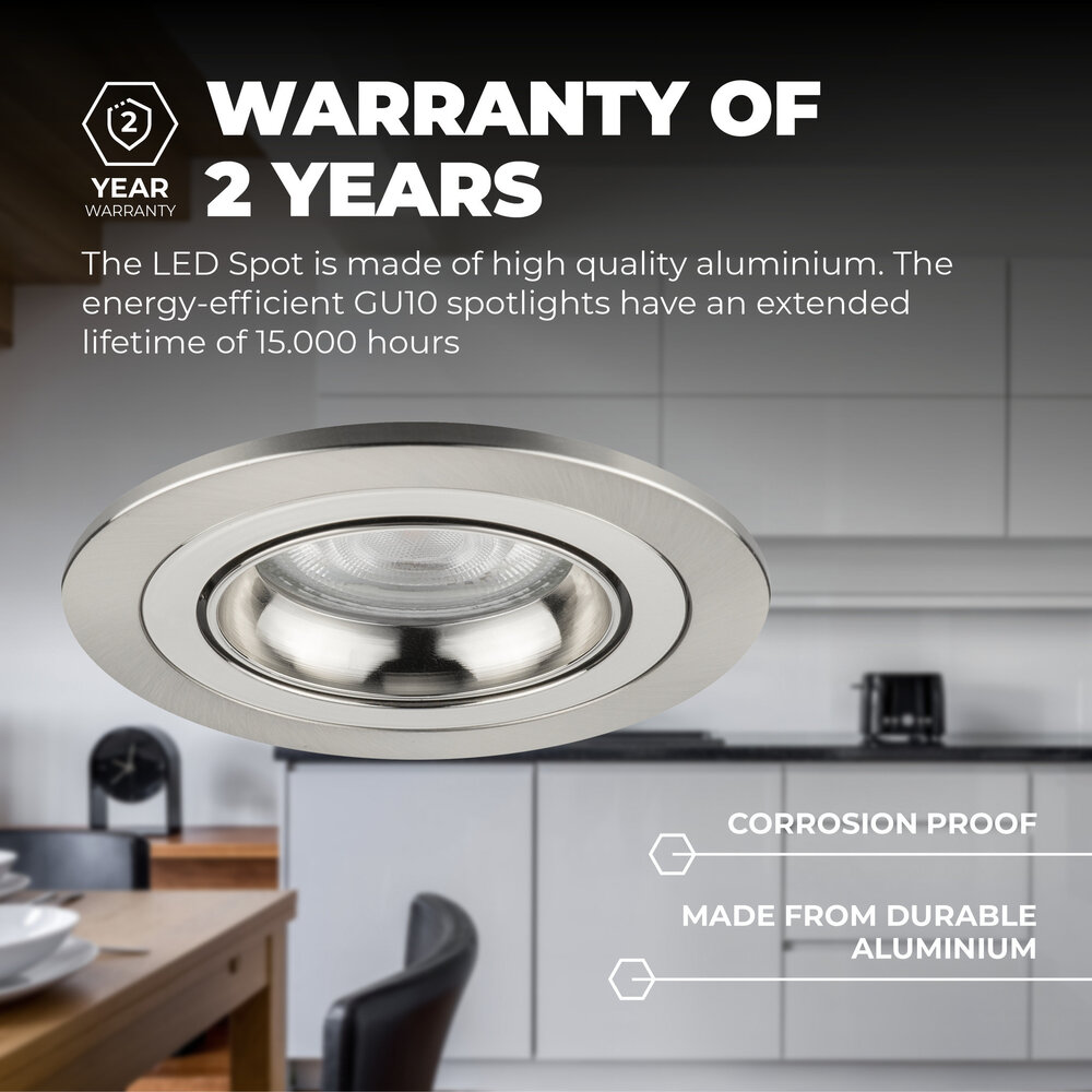 Ledvion Focos Empotrables LED Regulables Inox - Tokio - 3W - 2700K - ø92mm - 6 Pack