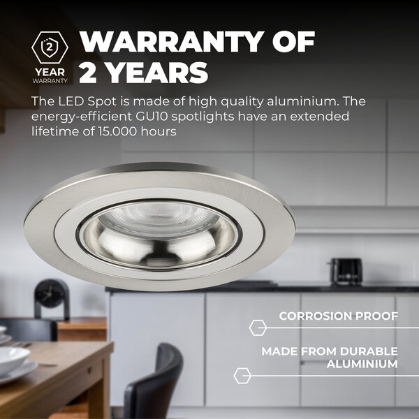 Ledvion Focos Empotrables LED Regulables Inox - Tokio - 3W - 2700K - ø92mm - 6 Pack