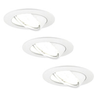 Ledvion Focos Empotrables LED Regulable Blanco - Amsterdam - 5W - 4000K - ø82mm - 3 pack