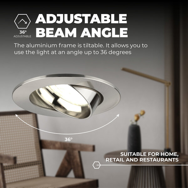 Ledvion Foco LED Empotrable Inox Regulable - Río - 3W - 4000K - ø85mm