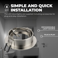 Ledvion Foco LED Empotrable Inox Regulable - Río - 3W - 4000K - ø85mm
