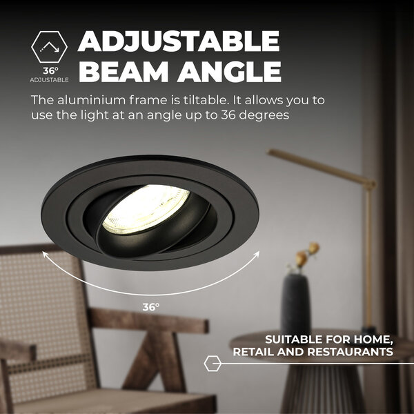 Ledvion Foco Empotrable LED Regulable Nero - Tokio - 3W - 4000K - ø92mm