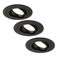 Focos Empotrables LED Regulable Negro - Tokio - 5W - 4000K - ø92mm - 3 Pack