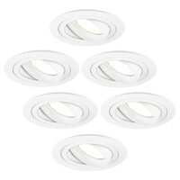 Ledvion Focos Empotrables LED Regulable Blanco - Tokio - 5W - 4000K - ø92mm - 6 Pack