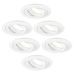 Focos Empotrables LED Regulable Blanco - Tokio - 5W - 4000K - ø92mm - 6 Pack