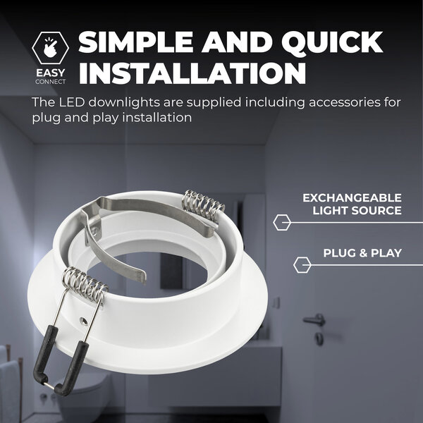 Ledvion Foco Empotrable LED Regulable Blanco - Tokio - 5W - 6500K - ø92mm