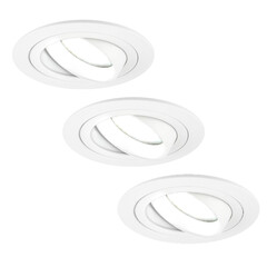 Focos Empotrables LED Regulable Blanco - Tokio - 5W - 6500K - ø92mm - 3 Pack