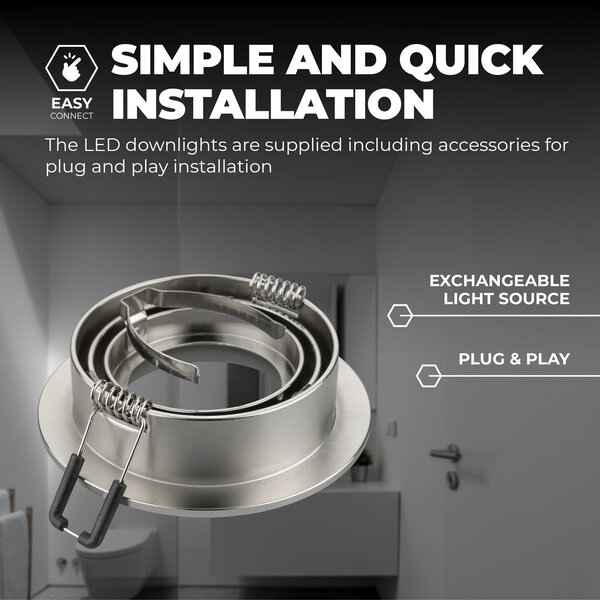 Ledvion Foco LED Empotrable Inox Regulable - Tokio - 3W - 4000K - ø92mm
