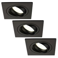 Focos Empotrables LED Regulables Negro - Sevilla - 5W - 4000K - 92mm - Cuadrado - 3 Pack