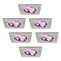 Ledvion Focos Empotrables Inteligentes Inox - Sevilla - Smart WiFi - Regulable - RGB+CCT - 6 Pack