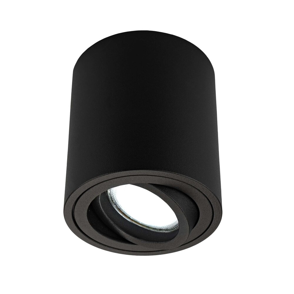 Ledvion Foco de Superficie LED regulable - Redondo - Negro - 5W - 6500K - Inclinable - IP20
