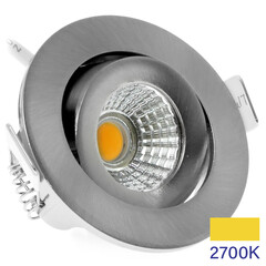 Foco LED Empotrable Níquel - 5W – IP54 – 2700K - Inclinable