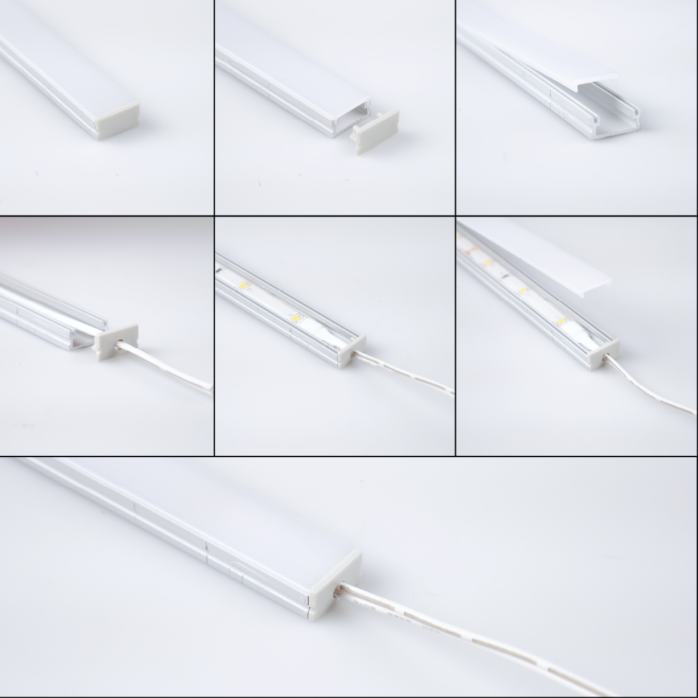 Lámparasonline Perfil de Aluminio para Iluminación de Escaleras de 15 Peldaños