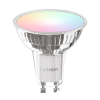 Lámparasonline Foco de Superficie LED inteligente - Cuadrado - Blanco - 4,9W - RGB+CCT - Inclinable - IP20