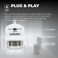 Ledvion Focos Empotrables LED Regulables Blancos - IP65 - 7W - CCT - ø90mm - 5 años de garantía - Para el baño