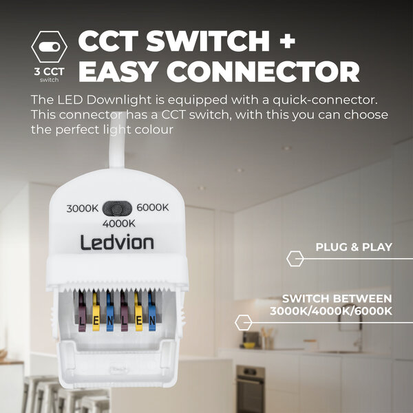 Ledvion Focos Empotrables LED Regulables Inox - IP65 - 7W - CCT - ø90mm - 5 años de garantía - Para el baño