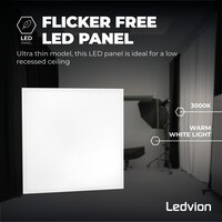 Ledvion Panel LED Lumileds 60x60 - 36W - 3000K - UGR <22 - 5 años de garantía