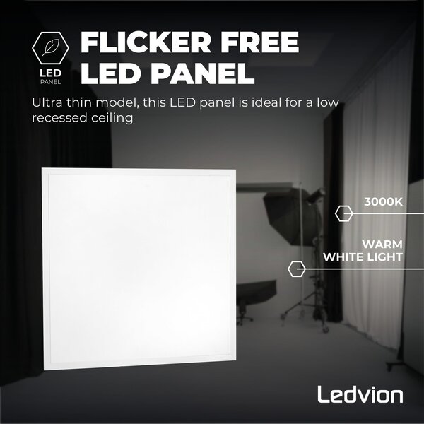 Ledvion Panel LED Lumileds 60x60 - 36W - 3000K - UGR <22 - 5 años de garantía