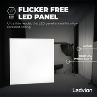 Ledvion Panel LED Lumileds 60x60 - 36W - 125Lm/W - 4000K - 5 años de garantía