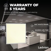 Lámparasonline Panel LED 60x60 - UGR <19 - 36W - 3000K - 110Lm/W - 5 años de garantía