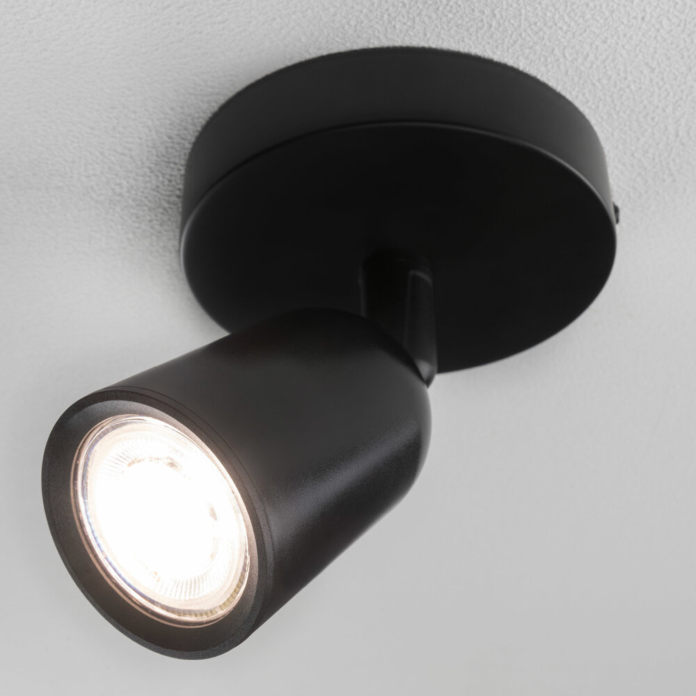 Lámparasonline Lámpara de techo LED Locaste - Inclinable - Casquillo GU10 - Negro