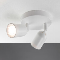 Lámparasonline Lámpara de techo LED Locaste Duo - Inclinable - Casquillo GU10 - Blanco