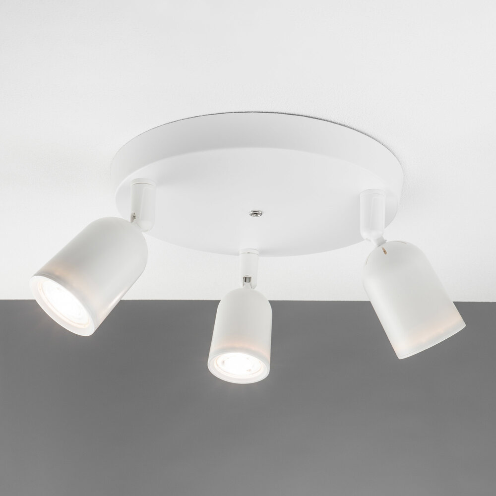 Lámparasonline Lámpara de techo LED Locaste Trio - Inclinable - Casquillo GU10 - Blanco