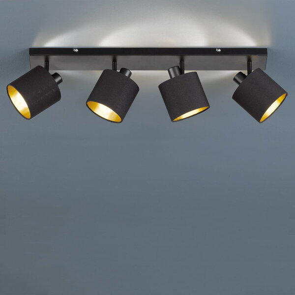 Trio Lighting Lámpara de techo LED Tommy 4 Luces - Inclinable - Casquillo E14 - Negro