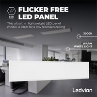 Ledvion Panel LED Lumileds 120x30 - 36W - 117 Lm/W - 3000K - UGR22 - 5 años de garantía