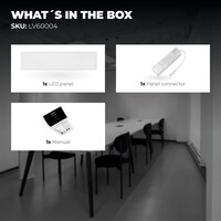 Ledvion Panel LED Lumileds 120x30 - 36W - 117 Lm/W - 3000K - UGR <22 - 5 años de garantía