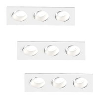 Lámparasonline Focos Empotrables LED Regulables Triple - Rectángulo - 5W - 4000K - Blanco