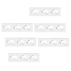 Focos Empotrables LED Regulables Triplo - 5W - 6500K - 215mm - 6 pack