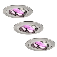 Focos Empotrables Inteligentes Inox - Tokio - Regulable - RGB+CCT - Pack de 3