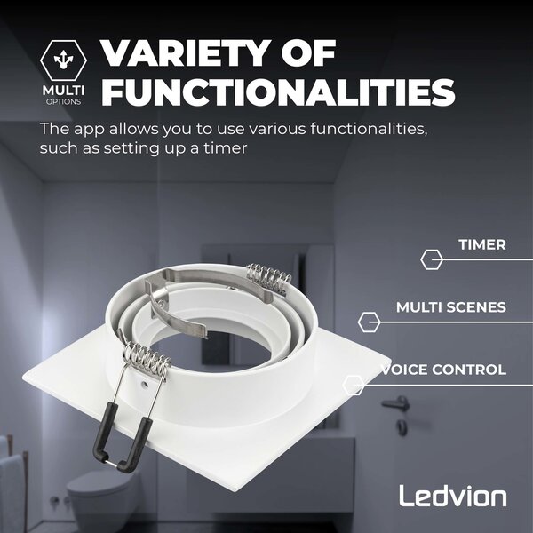 Ledvion Foco Empotrable Inteligente Blanco - Sevilla - Regulable - RGB+CCT