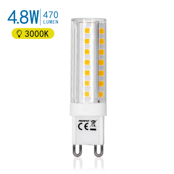 Lámparasonline Paquete de 10 - Bombilla G9 LED - 4.8 Watt - 470 Lumen - 3000K