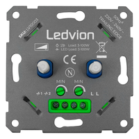 Ledvion Dimmer LED DUO 2x 3-100 Watt - 220-240V - Corte de fase