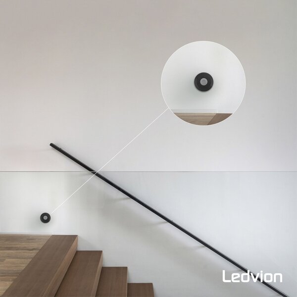 Ledvion Sensor de movimiento de Suferficie negro de 360 ° con interruptor crepuscular Alcance de 8M