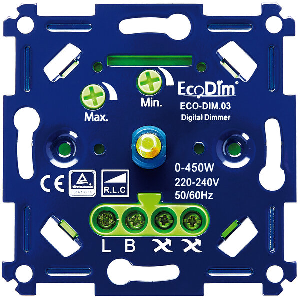 EcoDim Regulador de Intensidad de Luz LED 0-450 Watt - Corte de fase - Universal