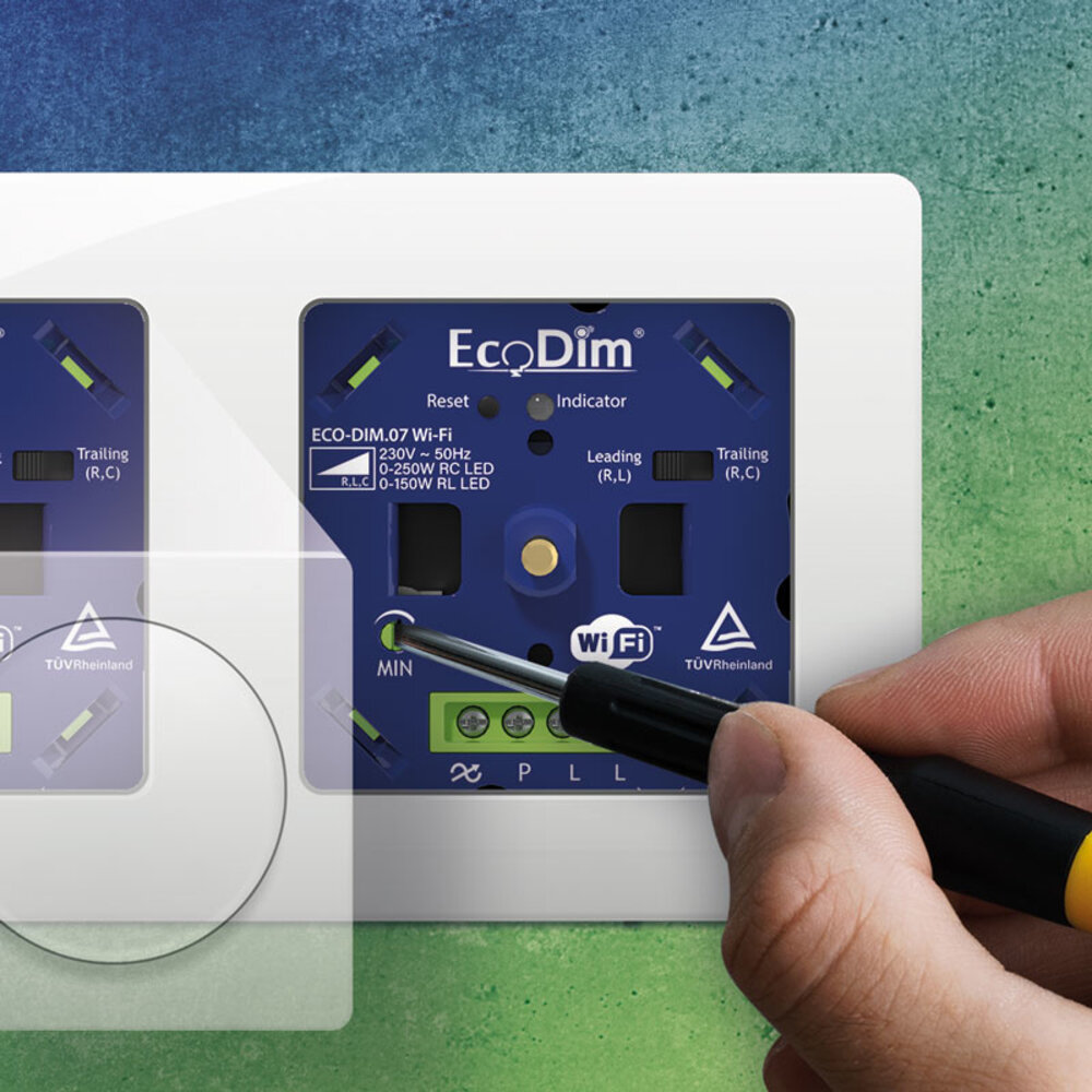 EcoDim Regulador de Intensidad de Luz LED empotrable inteligente 0-250 Watt – Corte de fase