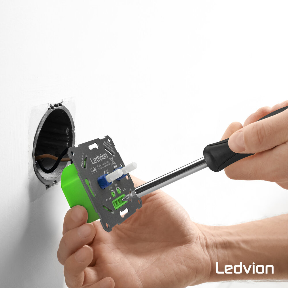 Ledvion Regulador de Intensidad de Luz LED DUO 2x 3-100W - 220-240V - Corte de fase - Universal - Completo