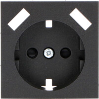 Lámparasonline Placa de cubierta toma USB - 2x USB A - 55x55mm - Negro
