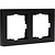 Placa de cubierta Marco Doble para Enchufe - 55x55mm - Negro