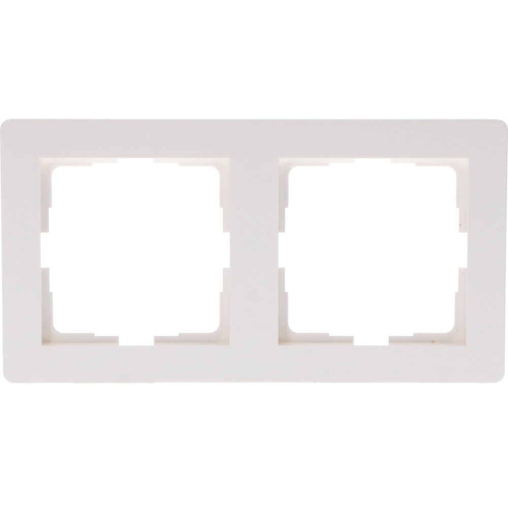 Lámparasonline Placa de cubierta Marco Doble para Enchufe - 55x55mm - Blanco