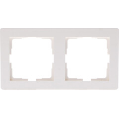 Placa de cubierta Marco Doble para Enchufe - 55x55mm - Blanco