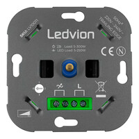 Ledvion Dimmer LED - Circuito alterno >2 dimmers, 1 punto de luz - 5-250W - Corte de fase - Universal