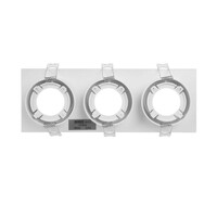 Lámparasonline Foco empotrable triple GU10 Rectángulo - Casquillo GU10 - Blanco - 215mm
