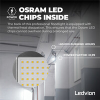 Ledvion Proyector LED 50W - Osram - Sensor de movimiento - IP44 - 120lm/W - 4000K - 5 años de garantía