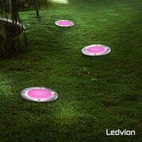 Ledvion 9x Foco LED empotrable de suelo Redondo - IP67 - 4,9W - RGB+CCT - Cable 1M