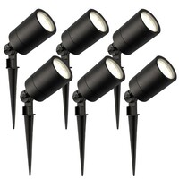 Ledvion 6x Foco LED de Exterior con pincho - IP65 - 5W - 4000K - Cable de 2 Metros - Negro