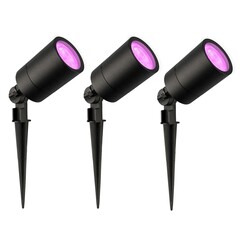 3x Foco LED de Exterior con pincho - IP65 - 4,9W - RGB+CCT - Cable de 2 Metros